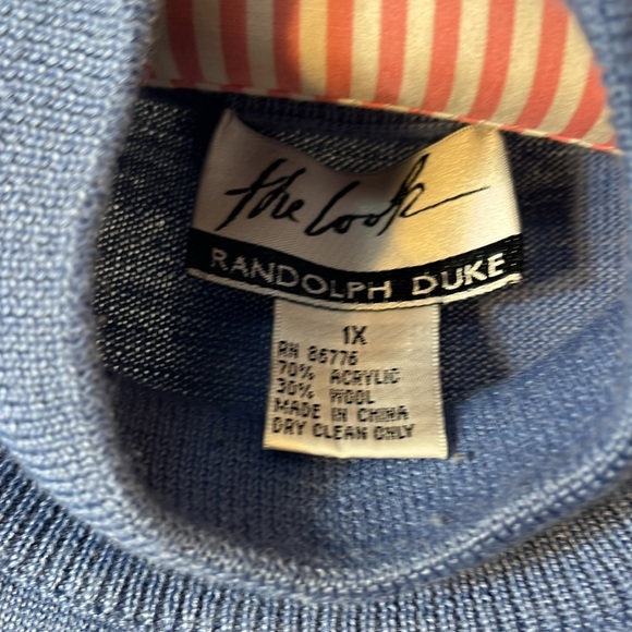 The Look By Randolph Duke Blue Sleeveless Turtleneck Sweater - Picture 3 of 6